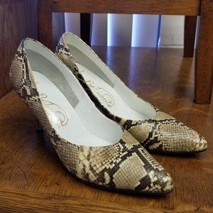 Belmonte Women's 6 Genuine Leather Snakeskin 3" Pumps High Heels Mexico